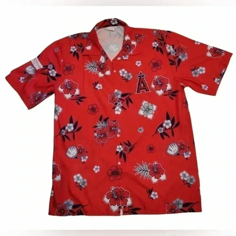 Los Angeles Anaheim Angel Hawaiian Aloha Shirt XL